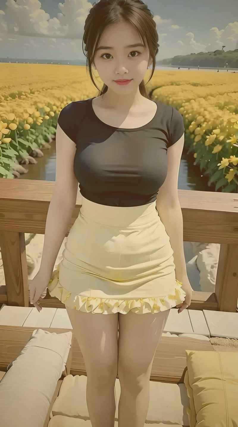 古装甜宠轻喜剧中男女主角在花树下相视而笑的温馨场景，画面色调柔和，充满浪漫氛围